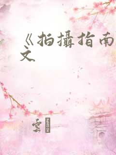 《拍摄指南》全文