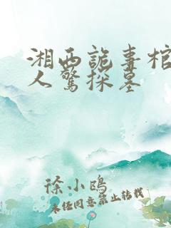 湘西诡事棺山道人惊探墓