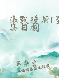 激战后厨1至5集日剧