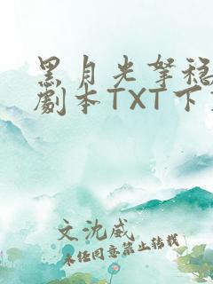 黑月光拿稳BE剧本TXT下载