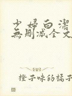少 妇 白 洁无删减全文阅读