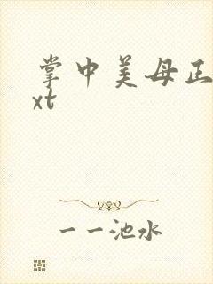 掌中美母正版txt