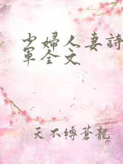 少妇人妻诗雨小军全文