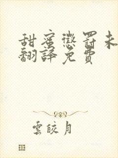 甜蜜惩罚未增删翻译免费