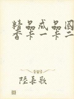 精品成品国色天香卡一卡二摄像头