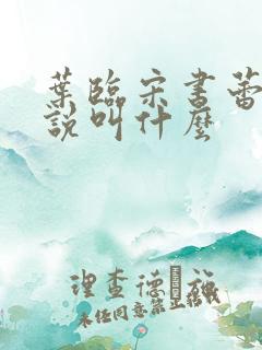 叶临宋书蕾的小说叫什么