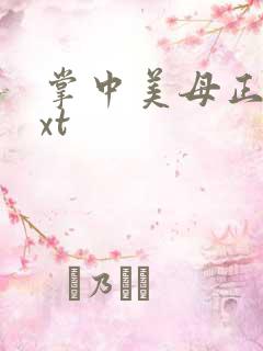 掌中美母正版txt