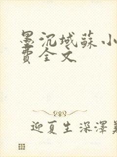 墨沉域苏小柠免费全文