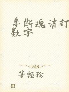 梦断魂消打三个数字