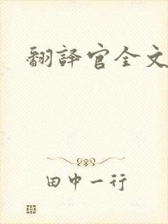 翻译官全文阅读
