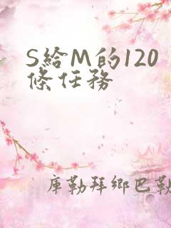 S给M的120条任务
