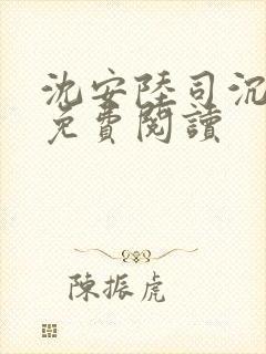 沈安陆司沉小说免费阅读