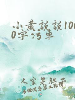小黄说说1000字污车