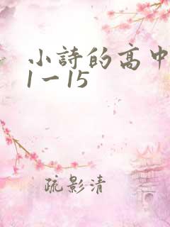小诗的高中日记1一15