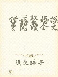 错嫁替婚总裁免费阅读全文