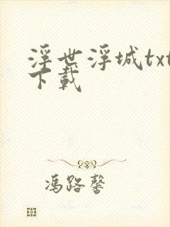 浮世浮城txt下载