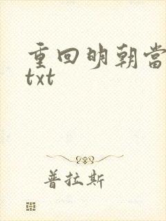 重回明朝当皇帝txt
