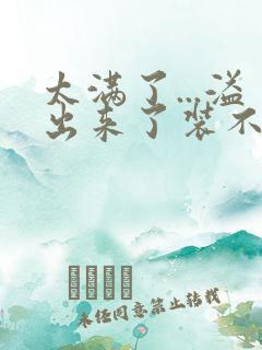 太满了...溢出来了装不下了