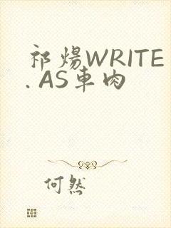 祁炀WRITE. AS车肉