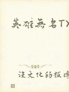 英雄无名TXT