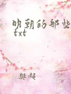 明朝的那些事儿 txt