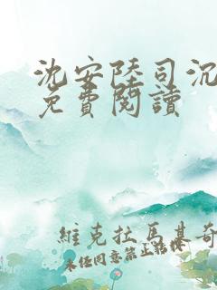 沈安陆司沉小说免费阅读