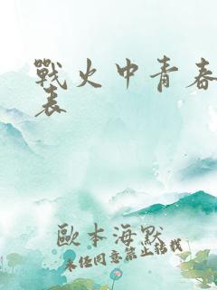 战火中青春演员表