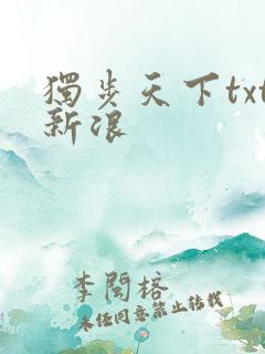 独步天下txt新浪