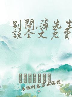 别闹,薄先生小说全文免费阅读