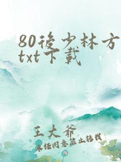 80后少林方丈txt下载