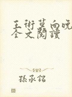 王术莫向晚小说全文阅读