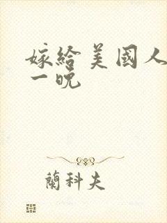 嫁给美国人的第一晚