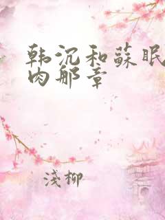 韩沉和苏眠的肉肉那章