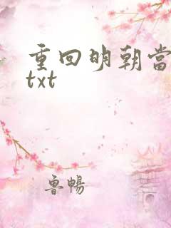 重回明朝当皇帝txt