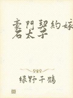 豪门契约嫁给钻石太子