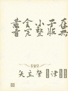 黄金小子在线观看完整版无删减高清