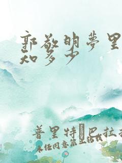 郭敬明梦里花落知多少