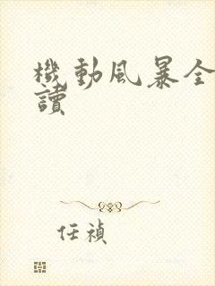 机动风暴全文阅读