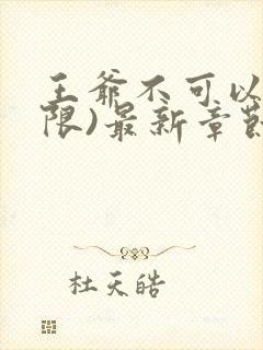 王爷不可以!(限)最新章节