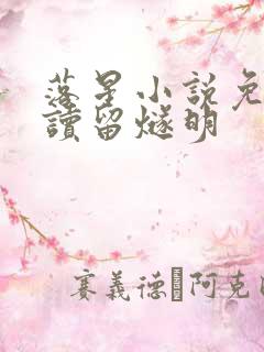 落星小说免费阅读留燧明