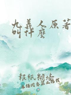 九义人原著小说叫什么
