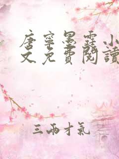 唐宁墨霆小说全文免费阅读百度阅读