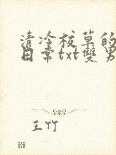 清冷校草的抹布日常txt双男主