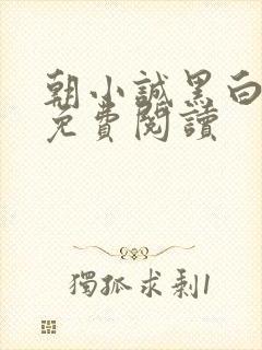 朝小诚黑白小说免费阅读