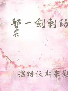 那一剑刺的太温柔