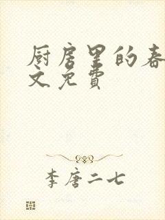 厨房里的春天全文免费