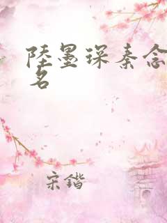 陆墨琛秦念小说名