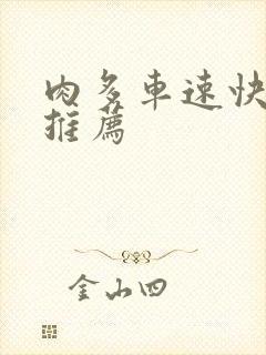 肉多车速快的书推荐