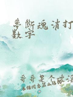 梦断魂消打三个数字