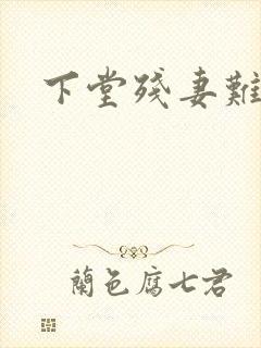 下堂残妻难再娶